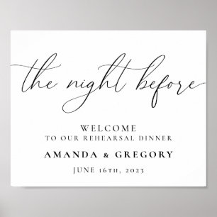 Póster La Noche Antes de la Cena de Ensayo de Boda de Bie