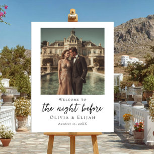 Póster La noche antes de la elegante bienvenida fotográfi