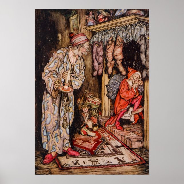 Póster La noche antes de los Navidades por Arthur Rackham (Frente)