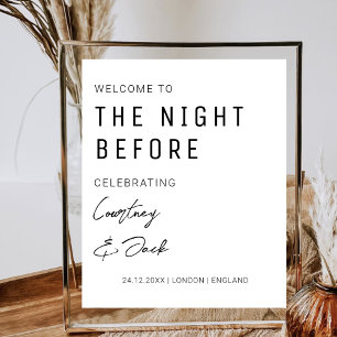 Póster La noche antes del ensayo de bienvenida Boda de la