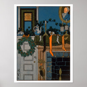 Póster La noche antes del navidad de Denlow, 1903 (color