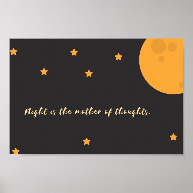 Póster La noche es la madre de los pensamientos (Frente)