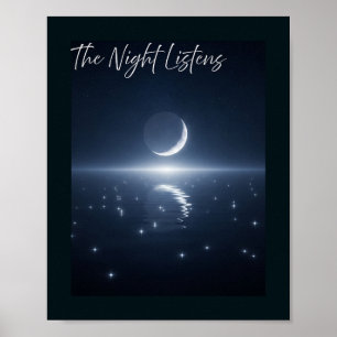 Póster 🖼️ La Noche Escucha - Crescent Moon & Star