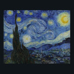 Póster La noche estrellada de Van Gogh<br><div class="desc">Acerca del trabajo La noche estelar estrellada (holandesa: De sterrennacht) es una pintura del artista post-impresionista holandés Vincent van Gogh. Pintado en junio de 1889, representa la vista exterior de su ventana de baño en Saint-Rémy-de-Provence (situado en el sur de Francia) por la noche, aunque fue pintada de memoria durante...</div>