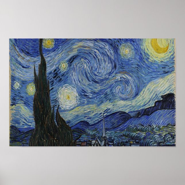 Póster La noche estrellada de Van Gogh (Frente)