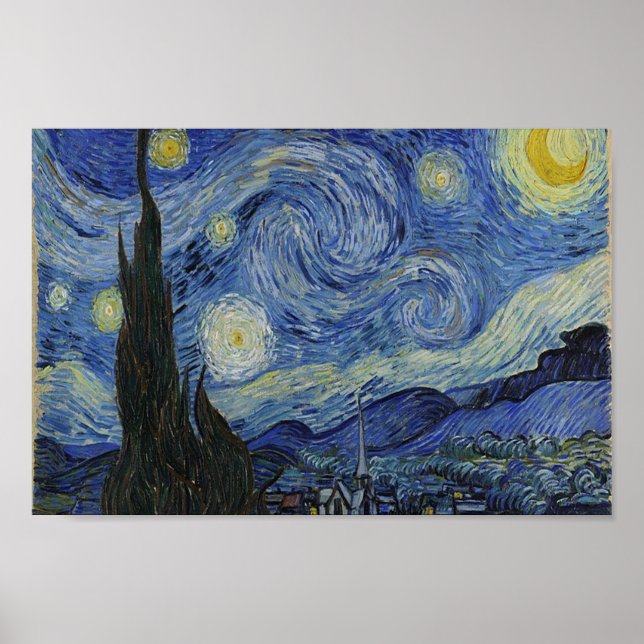 Póster La noche estrellada de Van Gogh (Frente)