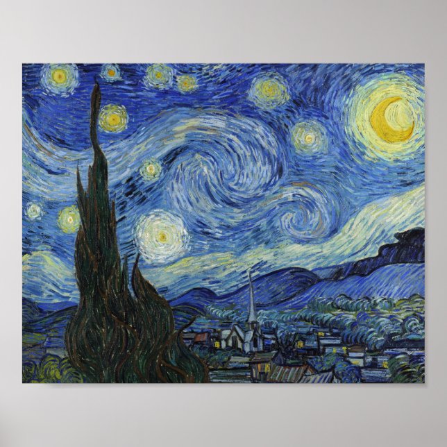 Póster La noche estrellada de Van Gogh (Frente)