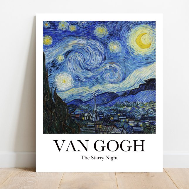 Póster La noche estrellada de Vincent van Gogh (
Van Gogh's Starry Night poster - swirling brushstrokes, vibrant colors, iconic moonscape)