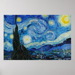 Póster La noche estrellada de Vincent Van Gogh (1889)