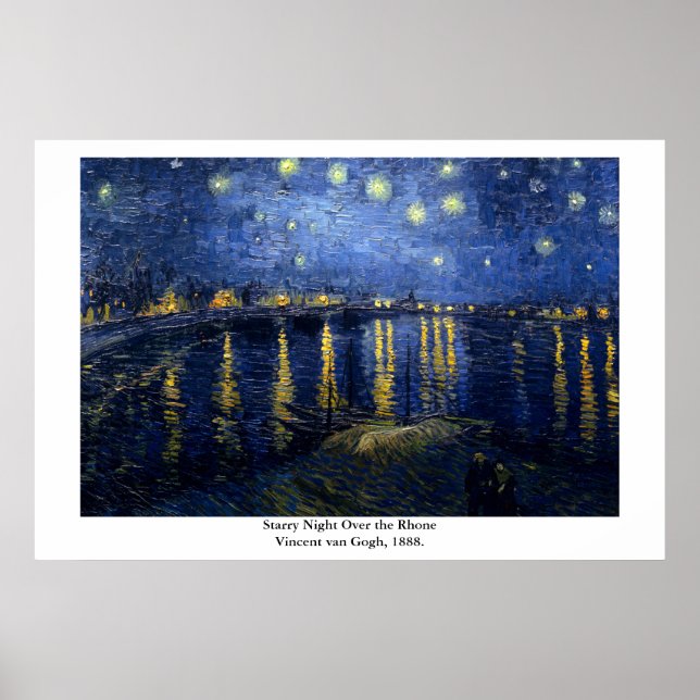 Póster La noche estrellada de Vincent van Gogh sobre el R (Frente)