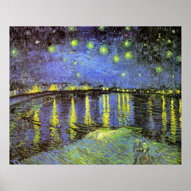 Póster La noche estrellada de Vincent van Gogh sobre el R (Frente)