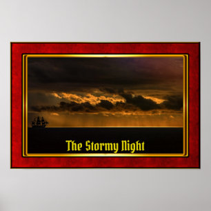 Póster La Noche Tormentosa - Galleón al Atardecer