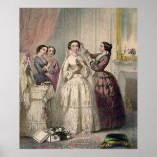 Póster La novia, grabada por J. Battannier, 1852-53
