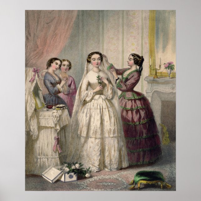 Póster La novia, grabada por J. Battannier, 1852-53 (Frente)