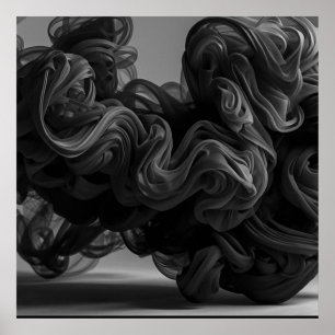 Póster La nube quintesencial de humo negro en una pared