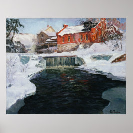 Póster La nueva fábrica en Lillehammer, Thaulow, Frits