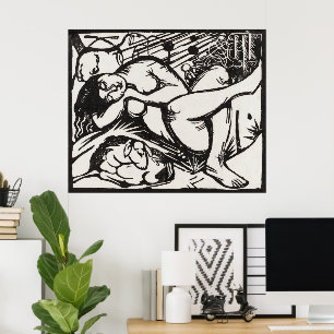 Póster La obra maestra de Franz Marc: Pastores durmientes