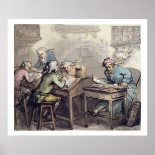 Póster La oficina de un comerciante, 1789 (pluma y tinta