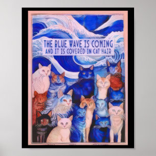 Póster La Ola Azul Está Llegando Y Está Cubierta En El Ga