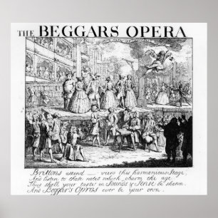 Póster La ópera del mendigo burlesqued, 1728
