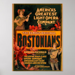 Póster La ópera ligera más grande de Bostonians Améric