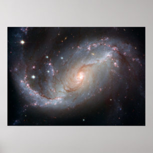Póster La opinión de Hubble de la galaxia espiral barrada