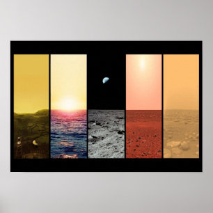 Póster La opinión del horizonte de la luna de la tierra
