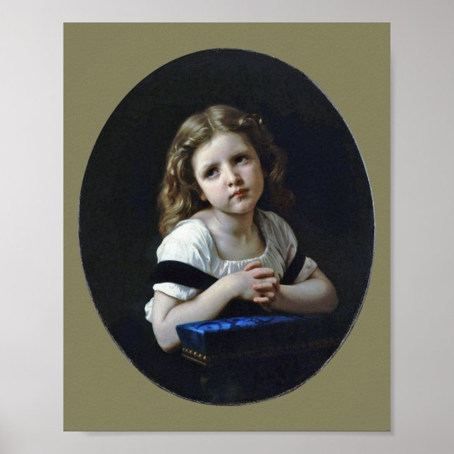 Póster La oración, Bouguereau (Frente)