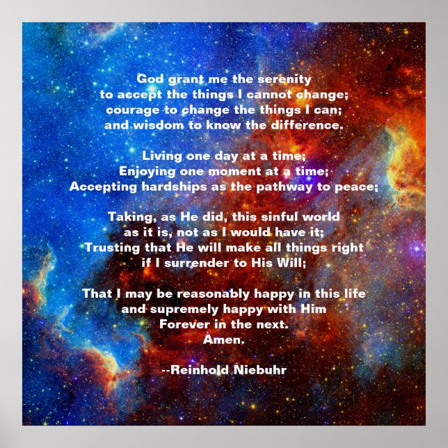 Póster La oración de la serenidad (Frente)