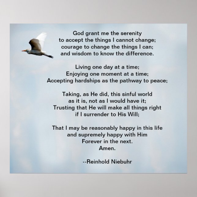 Póster La oración de la serenidad (Frente)