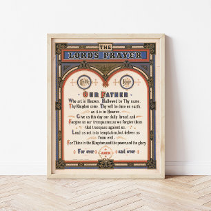 Póster La oración del Señor   Louis Prang & Co.