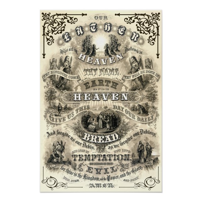 Póster La ORACIÓN del SEÑOR según Jesús 1876 (Anverso)