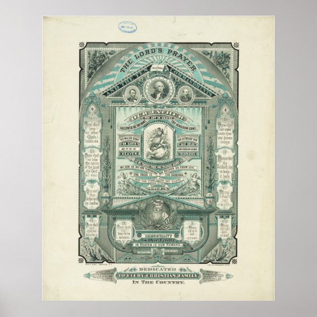 Póster La oración del Señor y los Diez Mandamientos (Frente)