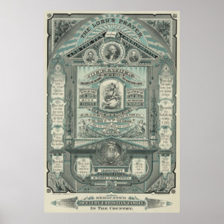 Póster La oración del Señor y los Diez Mandamientos [1882