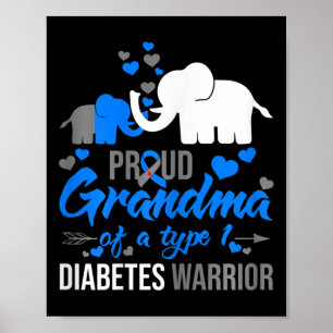 Póster La Orgullosa Abuela De Una Elep Guerrera De La Dia