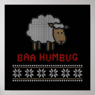 Póster La oveja del Baa Humbug Navidad