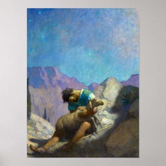 Póster La oveja perdida, 1926, de Newell Convers Wyeth (Frente)