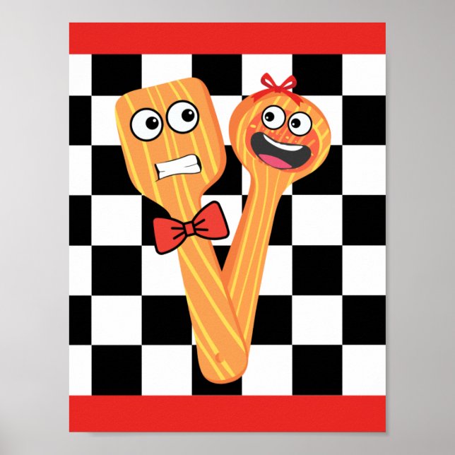 Póster la pala y cuchara, cocina (Frente)