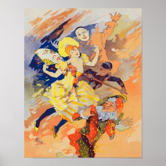 Póster La Pantomime de Jules Cheret (Frente)