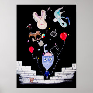 Póster La pared 20x28 del rosa