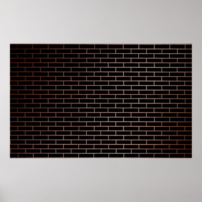 Póster La pared de ladrillo negro oscuro tiene una superf (Frente)