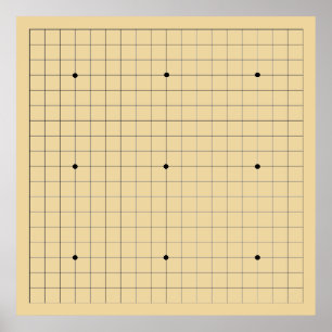 Póster La pared va el tablero del juego (19x19) (Vers 2)