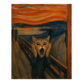 Póster La parodia clásica del gato gritando Arte divertid