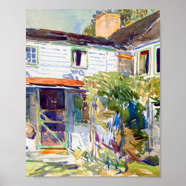 Póster La parte trasera de la vieja casa de Childe Hassam (Frente)