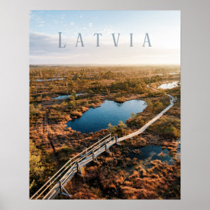 Póster La pasarela del Gran Pantano de Kemeri, Letonia
