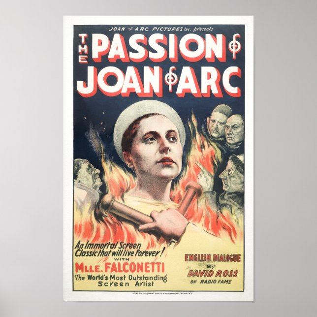 Póster La pasión del anuncio promocional de Joan of Arc M (Frente)