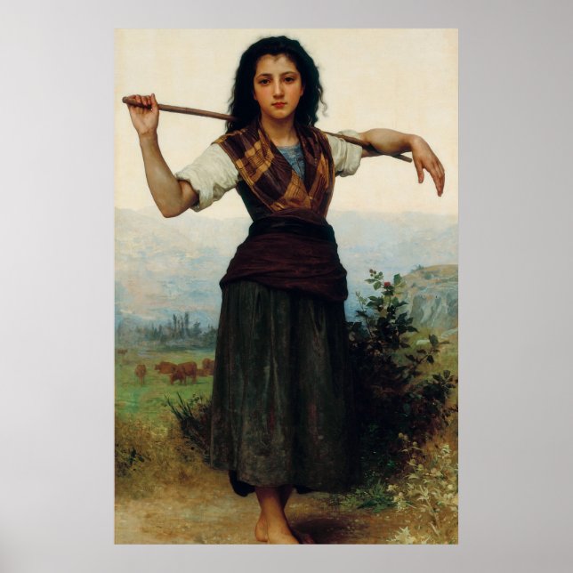 Póster La pastora de Bouguereau (Frente)