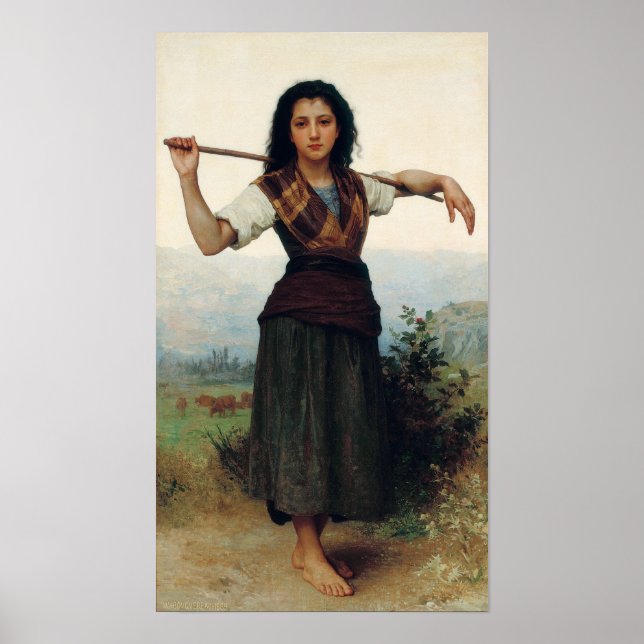 Póster La pastora de Bouguereau (Frente)