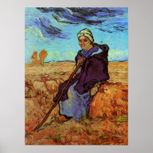 Póster La pastora (según Millet) de Vincent van Gogh