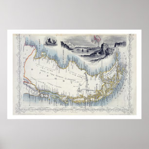 Póster La Patagonia, de una serie de mapas del mundo